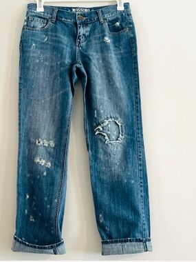 Mossimo Supply Co. Chic Boyfriend Distressed Blue Jeans Size 7